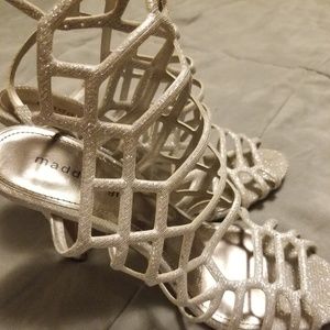 Silver straps high  heels